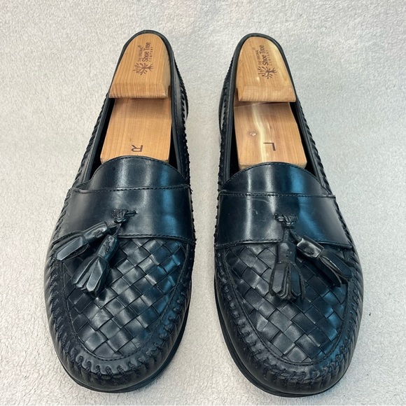 G.H. Bass & Co Woven Leather Tassel Loafers-Men’s 10-Black-Classic-Formal-Office - Picture 7 of 13